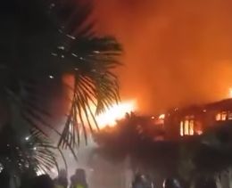 Screen grab image of a fire at Katani Villas in Syokimau.